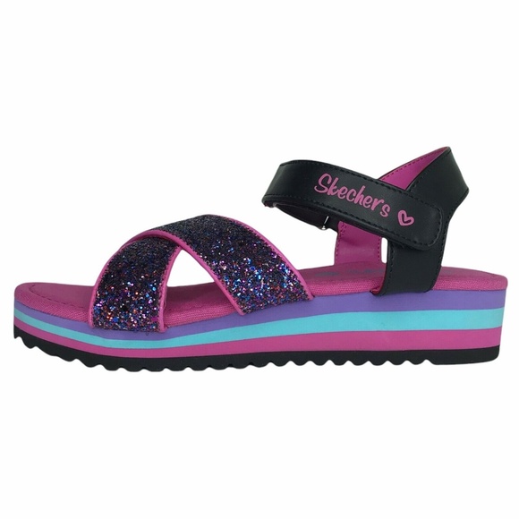 Skechers Toddler & Little Girl's Glitter Sandals Cute & Comfy Multicolor sz 12 - Picture 3 of 6